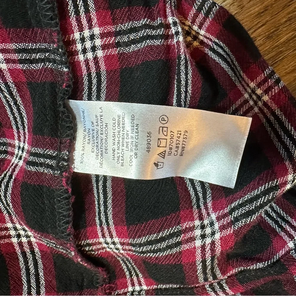 LOFT Black and Red Checkered Blouse - Picture 4 of 5